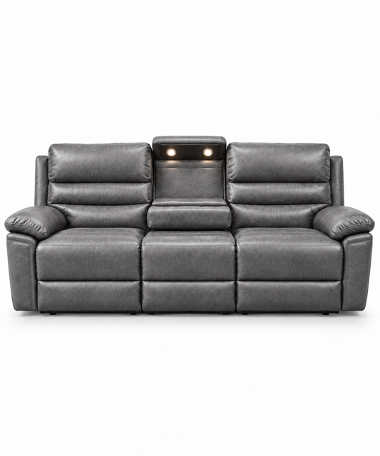 Colorado Grey Leather 3 Seat