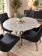 Quartzline Grey Round Dining Table – 1.1m